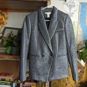 Silver Glittery Blazer Jacket sz6 H&M womens